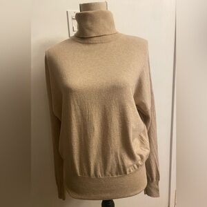 Madewell Turtleneck Sweater Camel Wool Cotton Blend XL